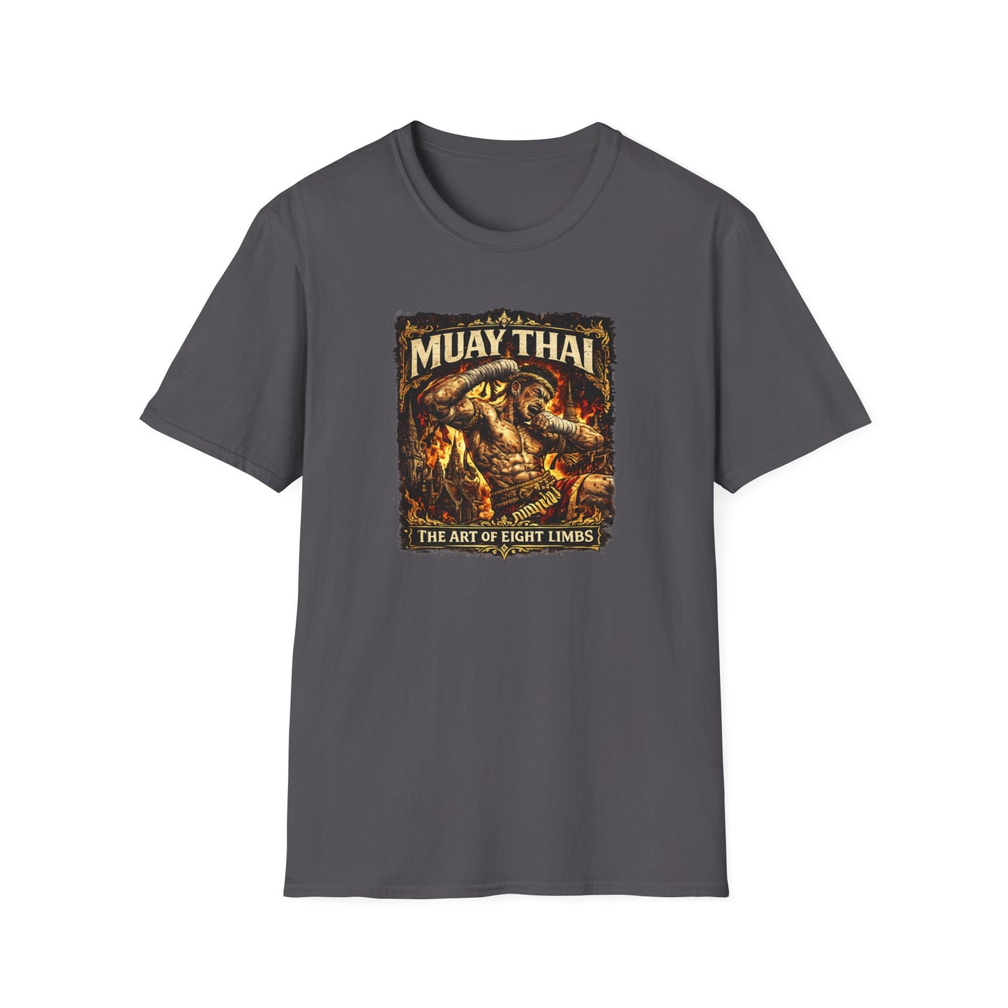 Muay Thai T-Shirt schwarz – Eight Limbs Streetwear Vorderansicht