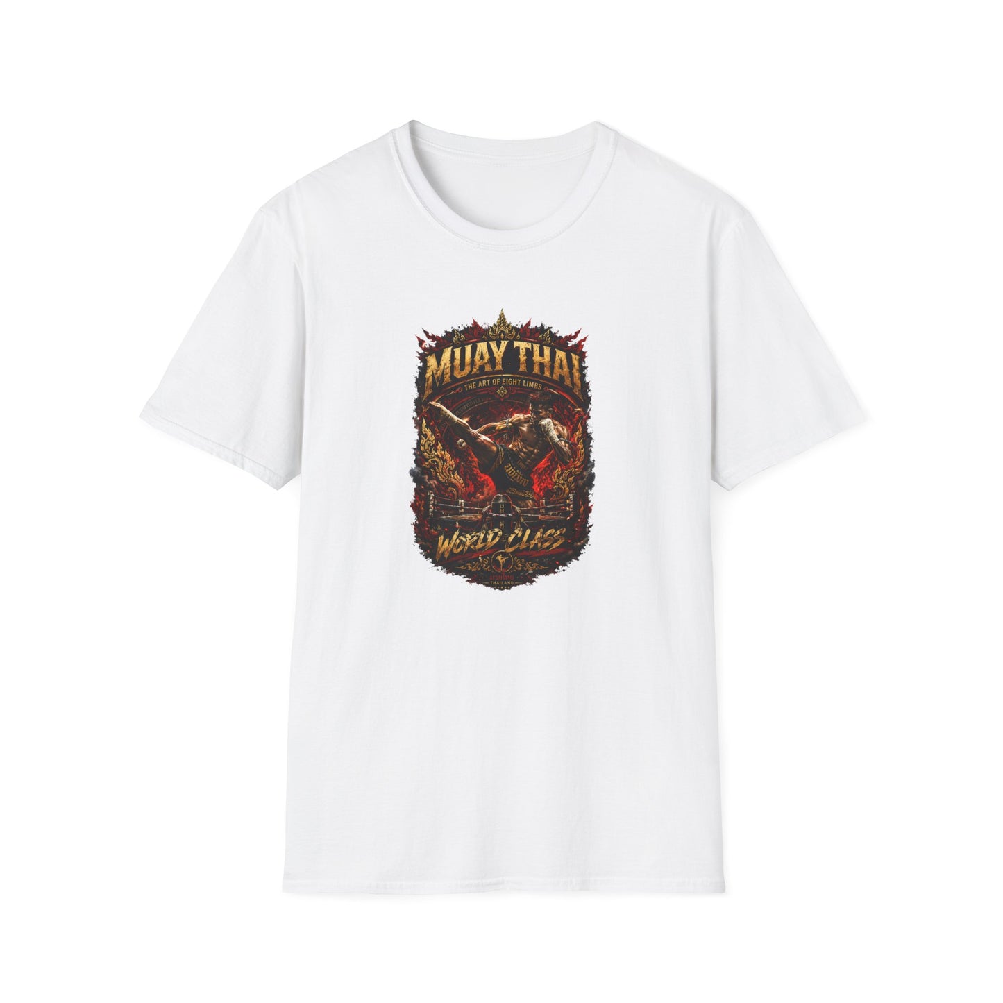 Muay Thai World Class T-Shirt dunkelbraun — Boxer Graphic Tee Thai Streetwear