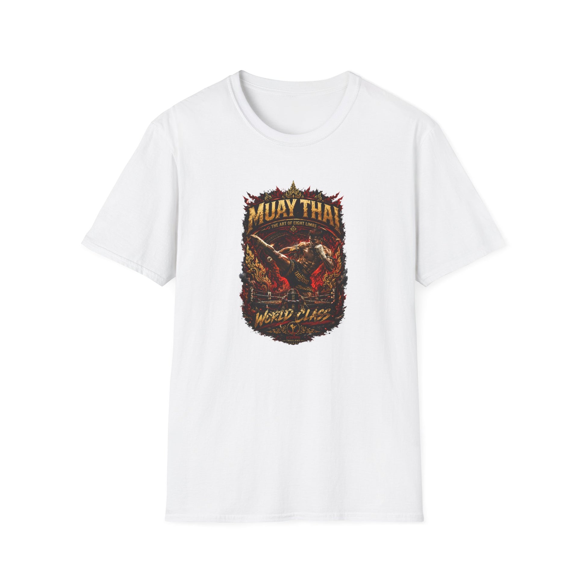 Muay Thai World Class T-Shirt dunkelbraun — Boxer Graphic Tee Thai Streetwear