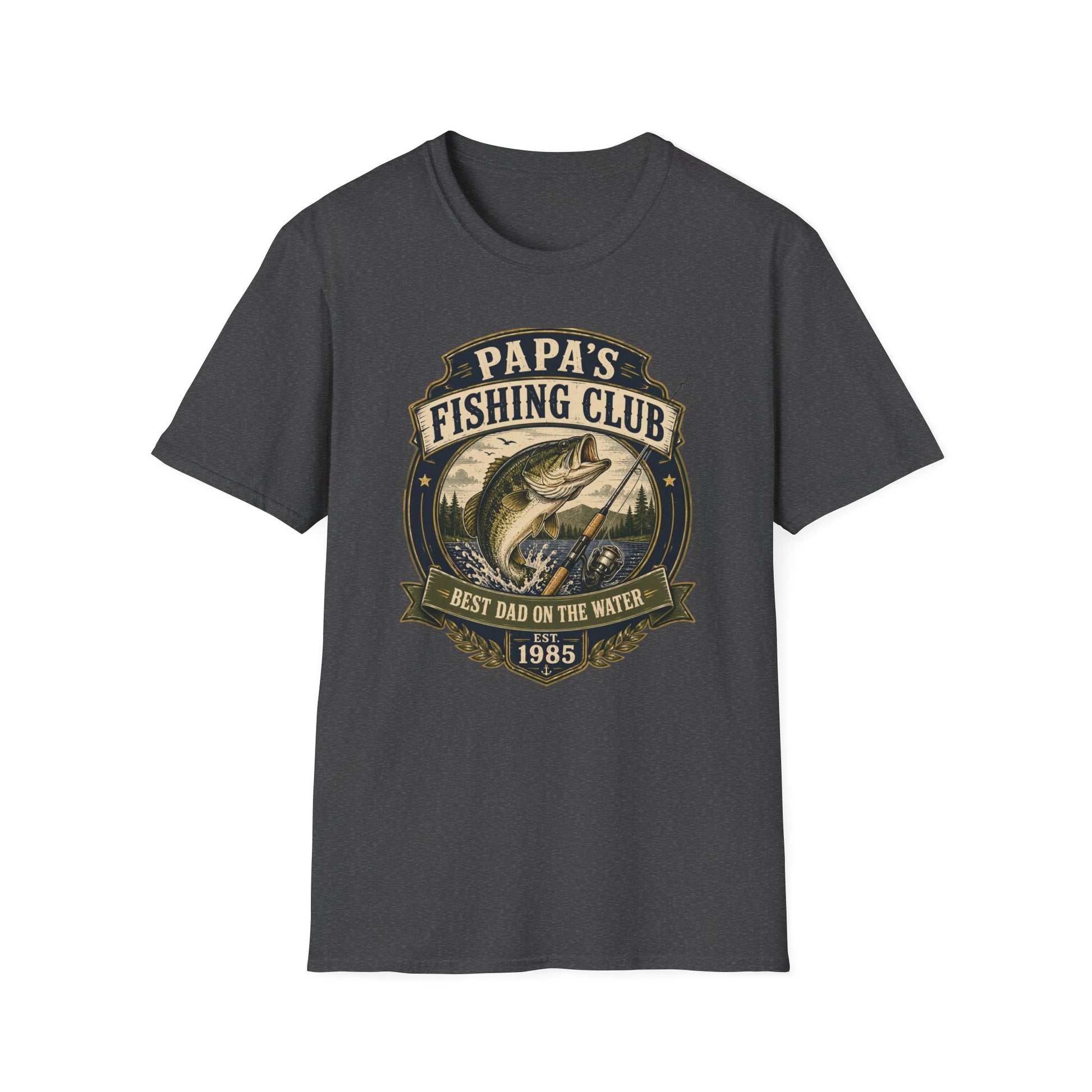 Papa's Fishing Club T-Shirt schwarz Model Rückansicht