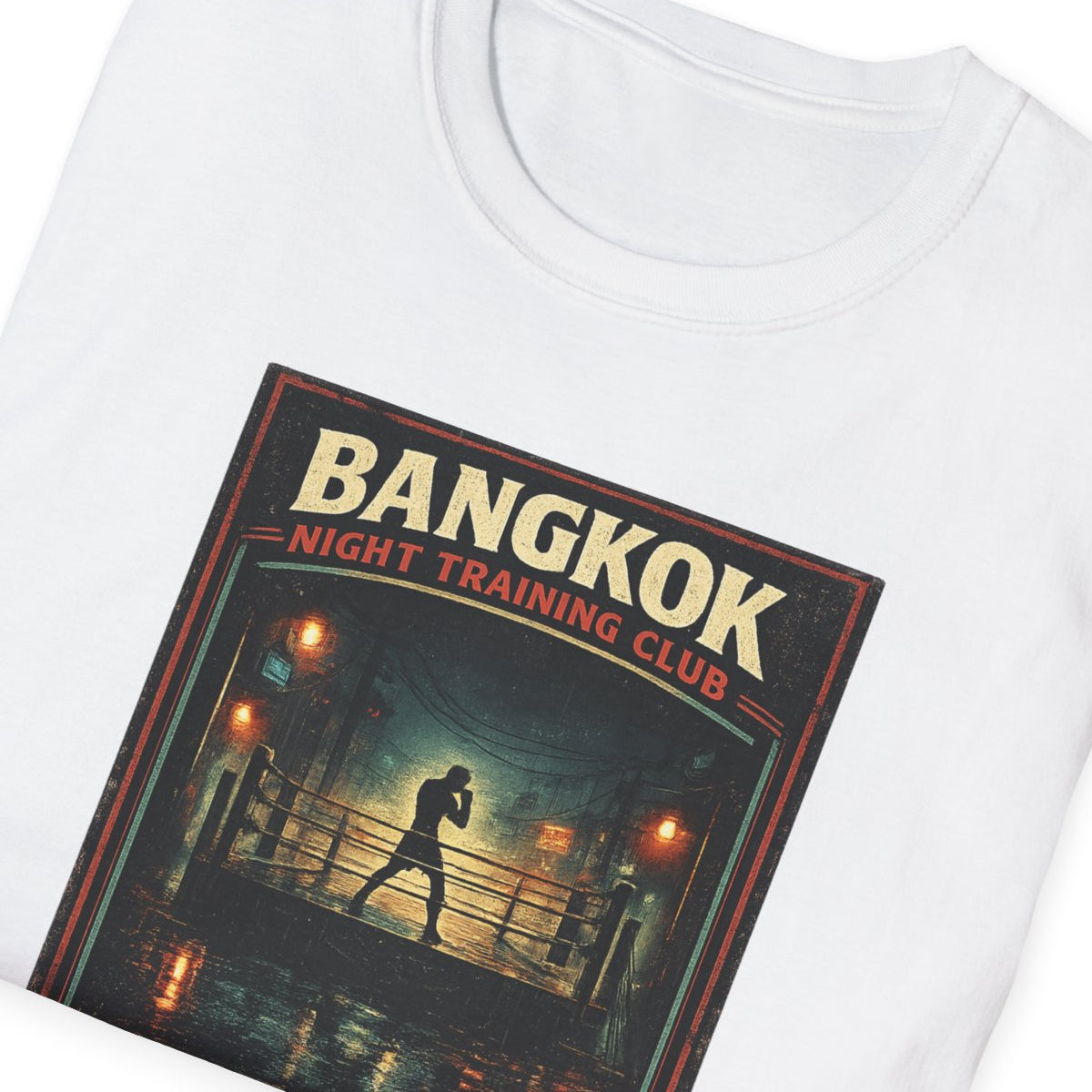 Military Green Bangkok Night Training Club T-Shirt – Design Nahaufnahme