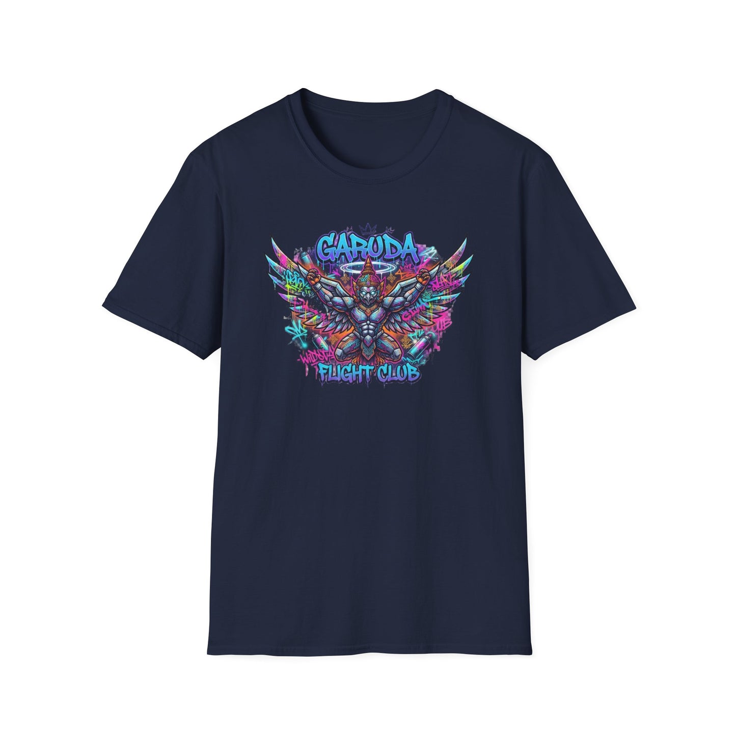 Garuda T-Shirt schwarz - Thai Streetwear Neon Graphic Tee Geschenk