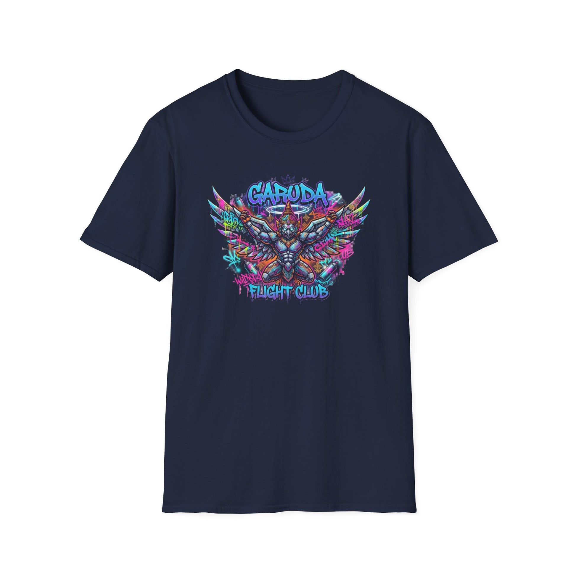 Garuda T-Shirt schwarz - Thai Streetwear Neon Graphic Tee Geschenk