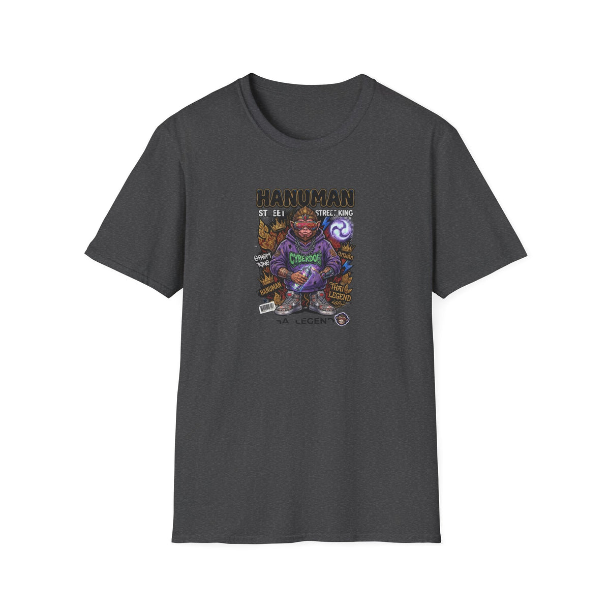 Hanuman Guardian T-Shirt Dark Heather — Thai Streetwear Vorderansicht