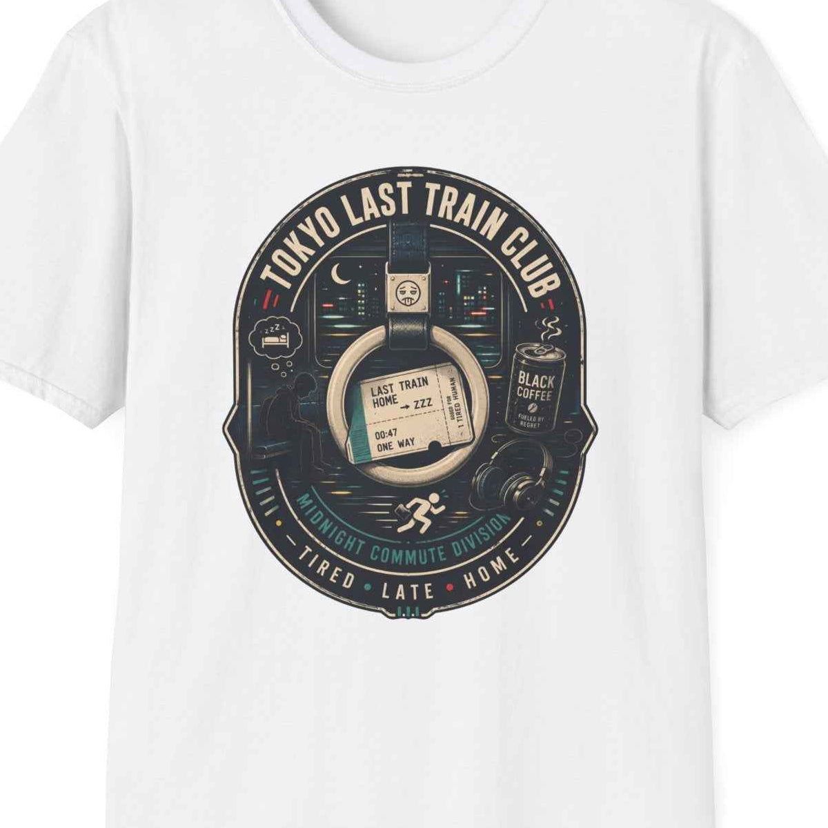 Tokyo Last Train Club T-Shirt Japanese Streetwear Graphic Tee Geschenk – Design Nahaufnahme