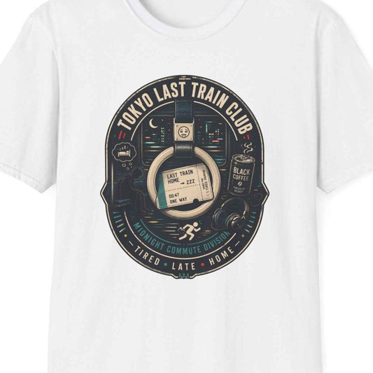 Tokyo Last Train Club T-Shirt Japanese Streetwear Graphic Tee Geschenk – Design Nahaufnahme