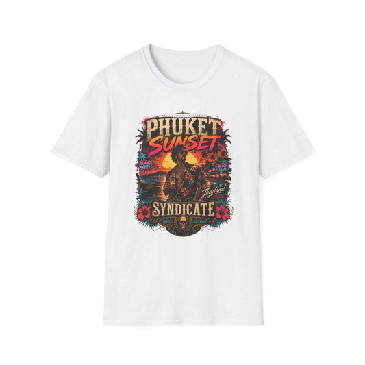 Phuket Sunset Syndicate T-Shirt weiß Thailand Beach Club Nightlife Streetwear Graphic Tee