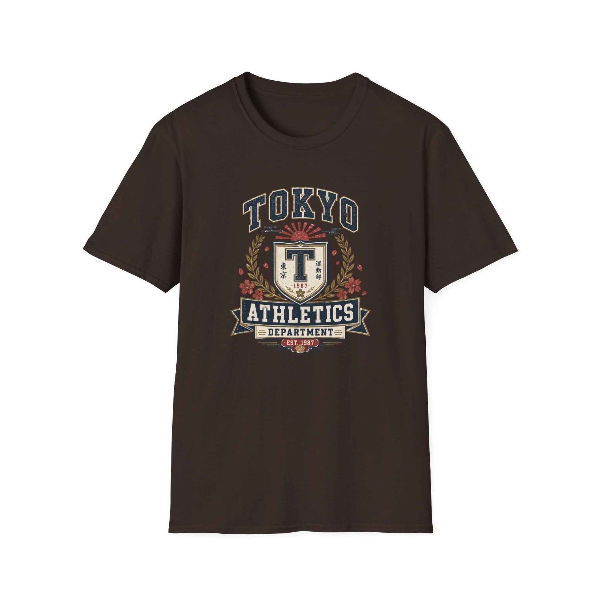 Tokyo Athletics Department T-Shirt Navy Japanese Varsity Graphic Tee Unisex