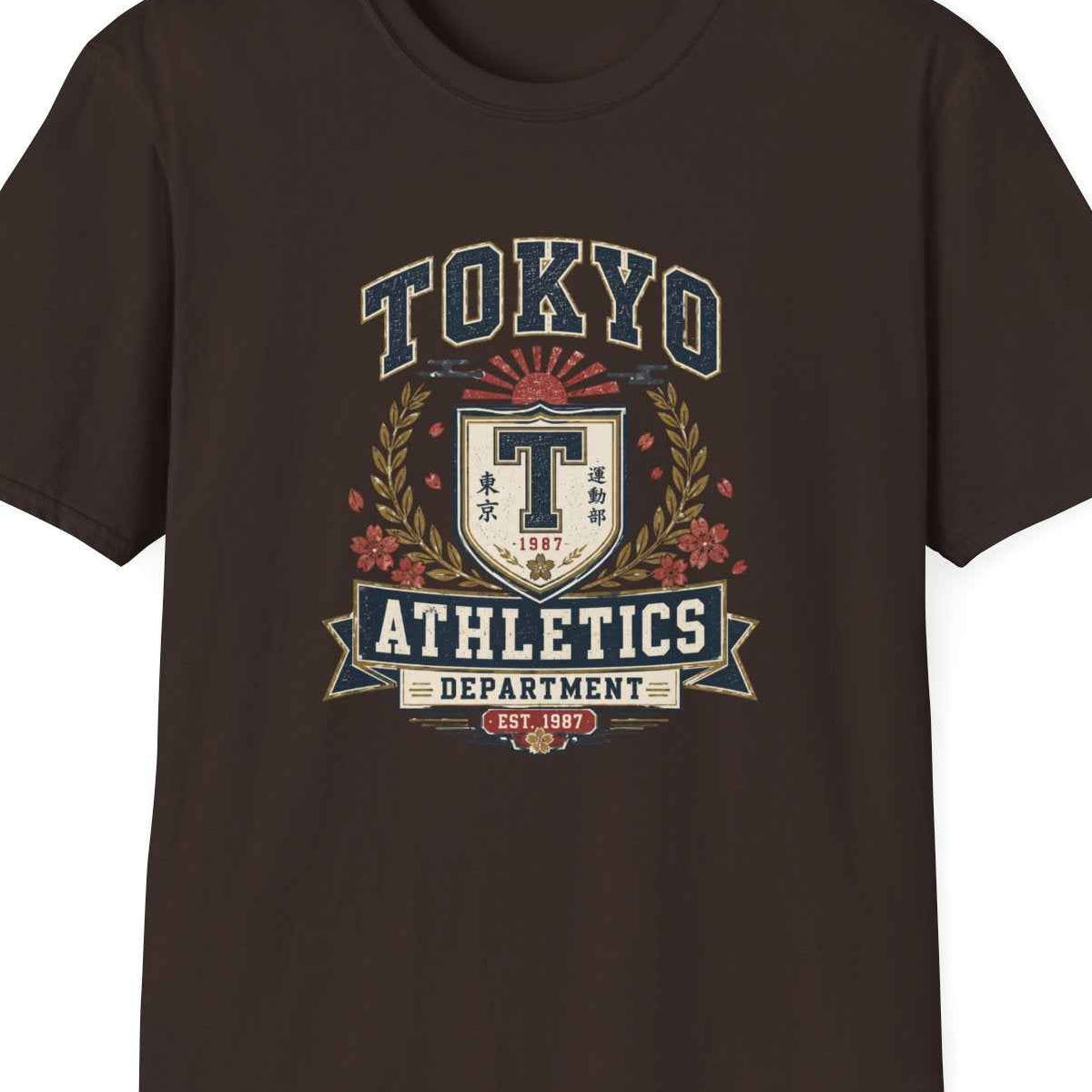 Navy Tokyo Athletics Department T-Shirt – Design Nahaufnahme