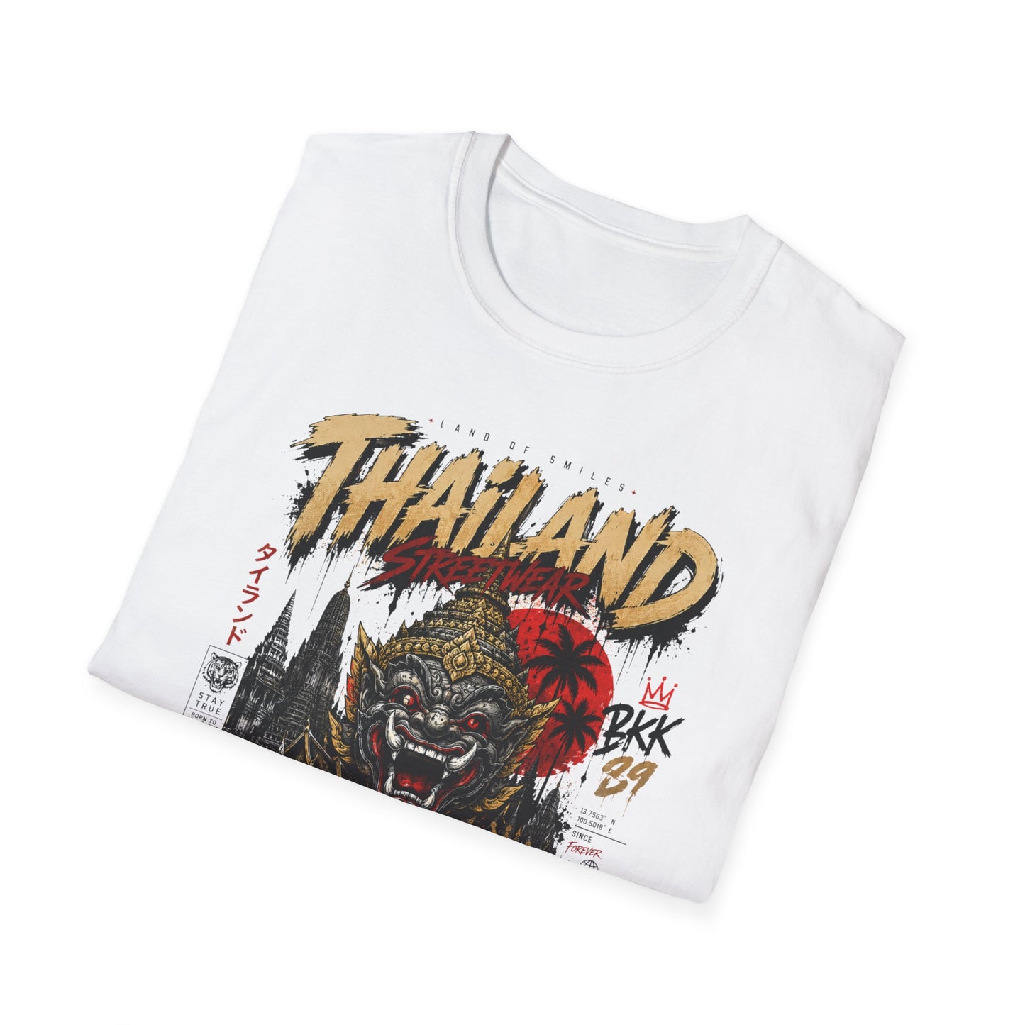 Thailand Streetwear Design Detail — Yaksha Maske Tempel Elefant Nahaufnahme