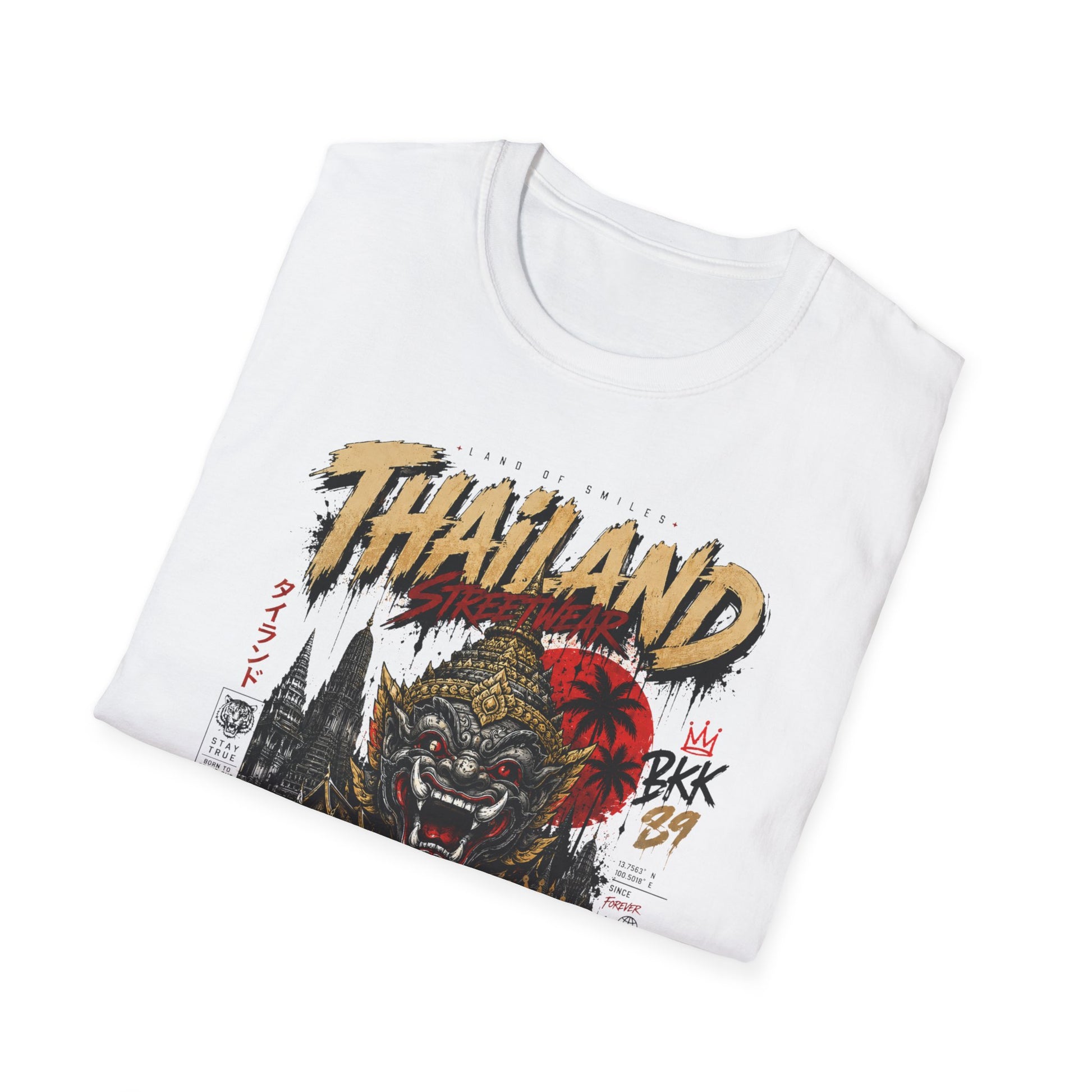 Thailand Streetwear Design Detail — Yaksha Maske Tempel Elefant Nahaufnahme