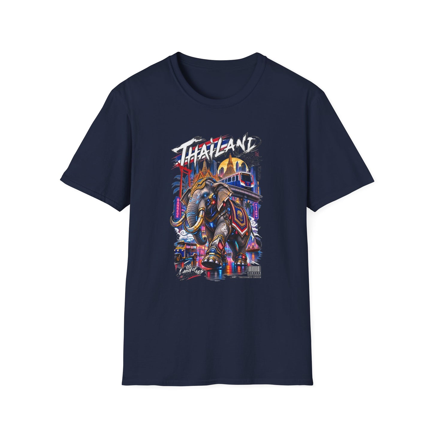 Bangkok Neon Elefant T-Shirt Rueckansicht Thai Streetwear
