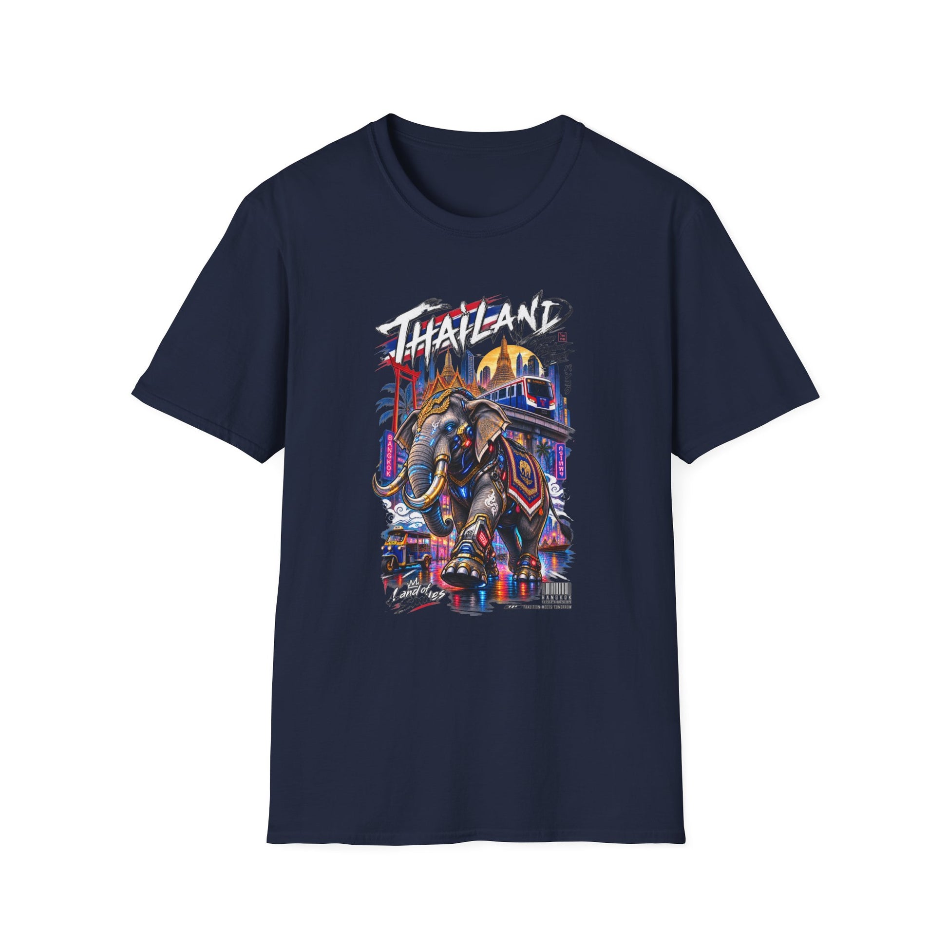 Bangkok Neon Elefant T-Shirt Rueckansicht Thai Streetwear