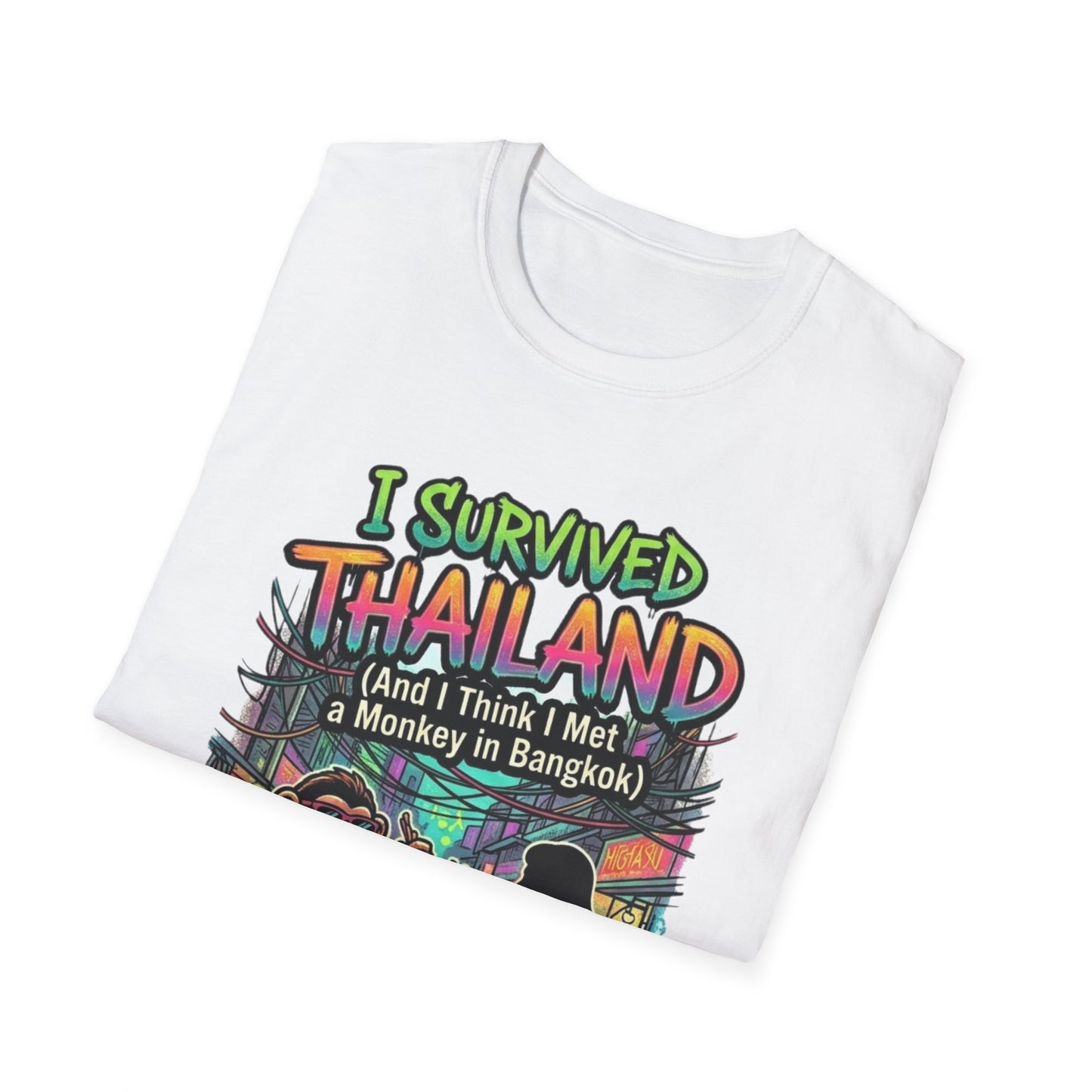 I Survived Thailand Designdetail Bangkok Cartoon Pad Thai Artwork Nahaufnahme