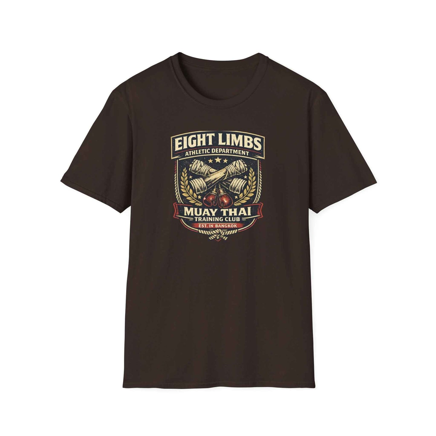 Eight Limbs Muay Thai T-Shirt – Bangkok Training Club Vintage Badge Graphic Tee