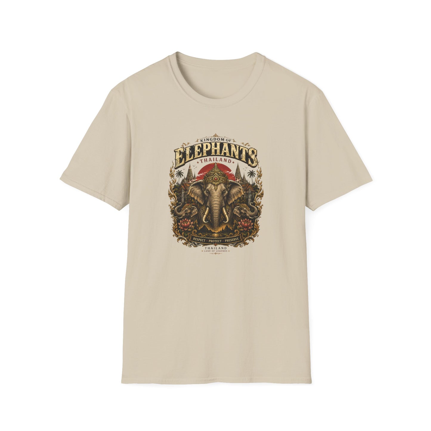 Kingdom of Elephants T-Shirt Detailansicht Design gefaltet