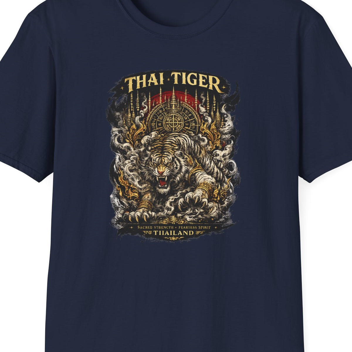 Navy Thai Tiger T-Shirt – Design Nahaufnahme