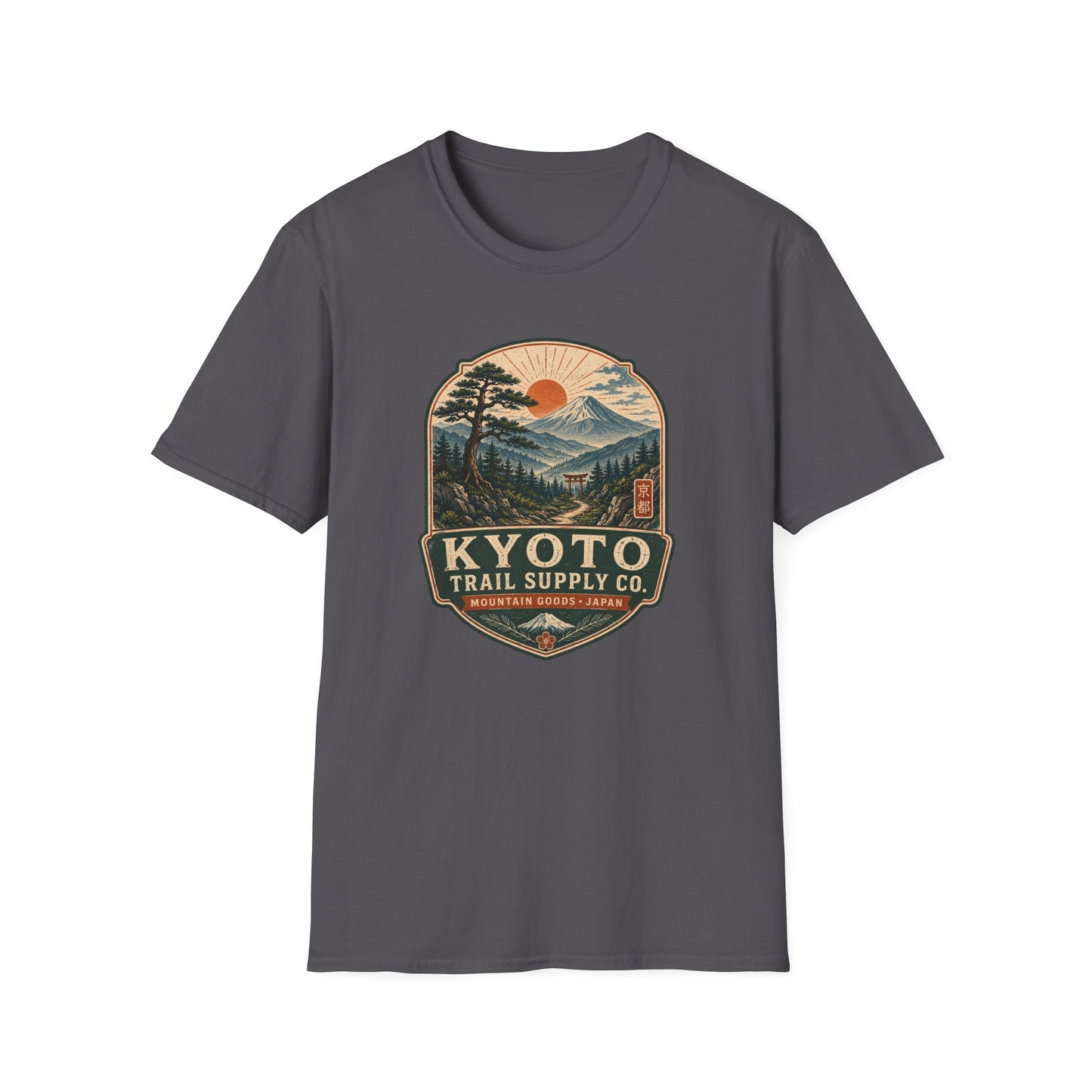Kyoto Trail Supply Co. T-Shirt Graphit Grau Japan Vintage Streetwear Vorderansicht