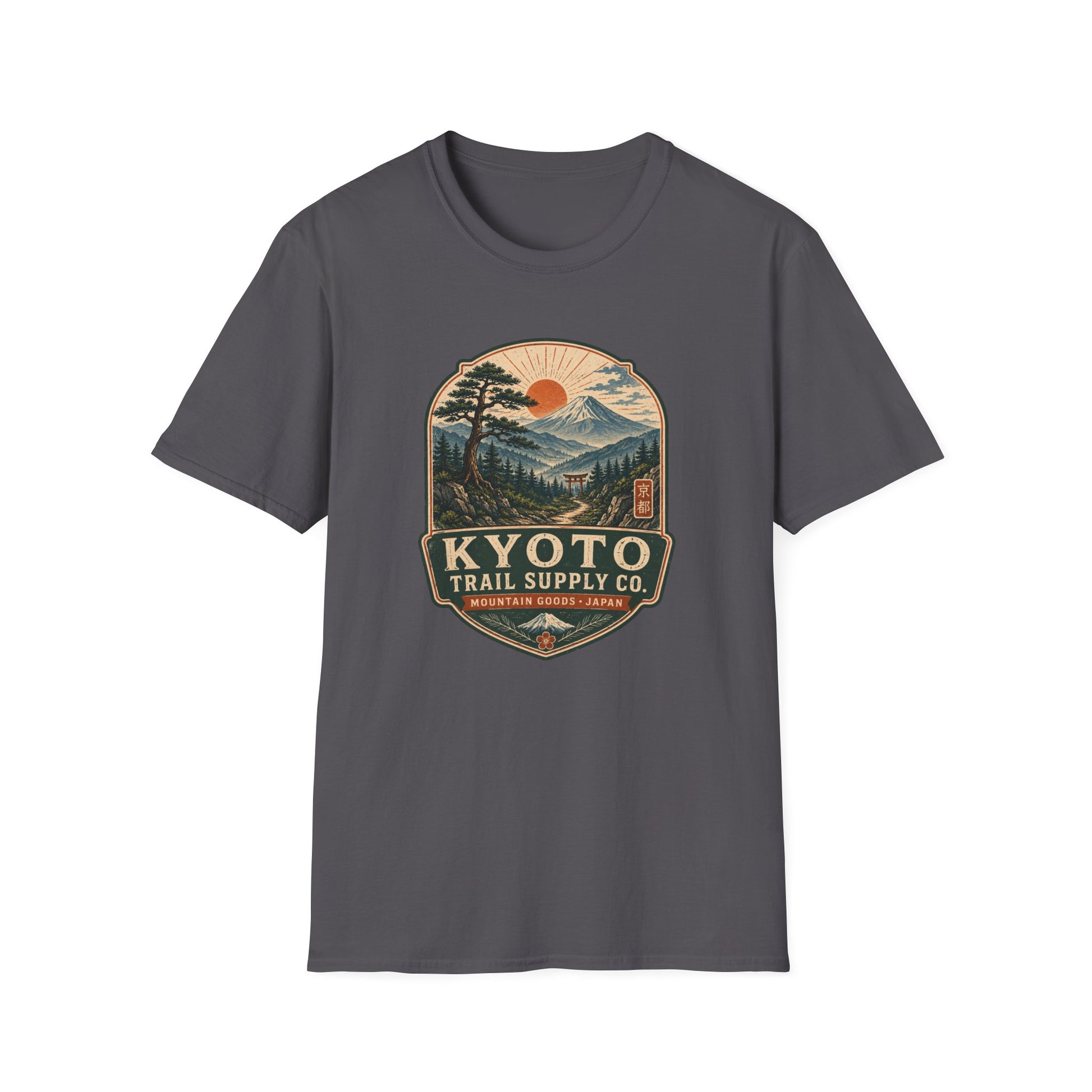Kyoto Trail Supply Co. T-Shirt Graphit Grau Japan Vintage Streetwear Vorderansicht