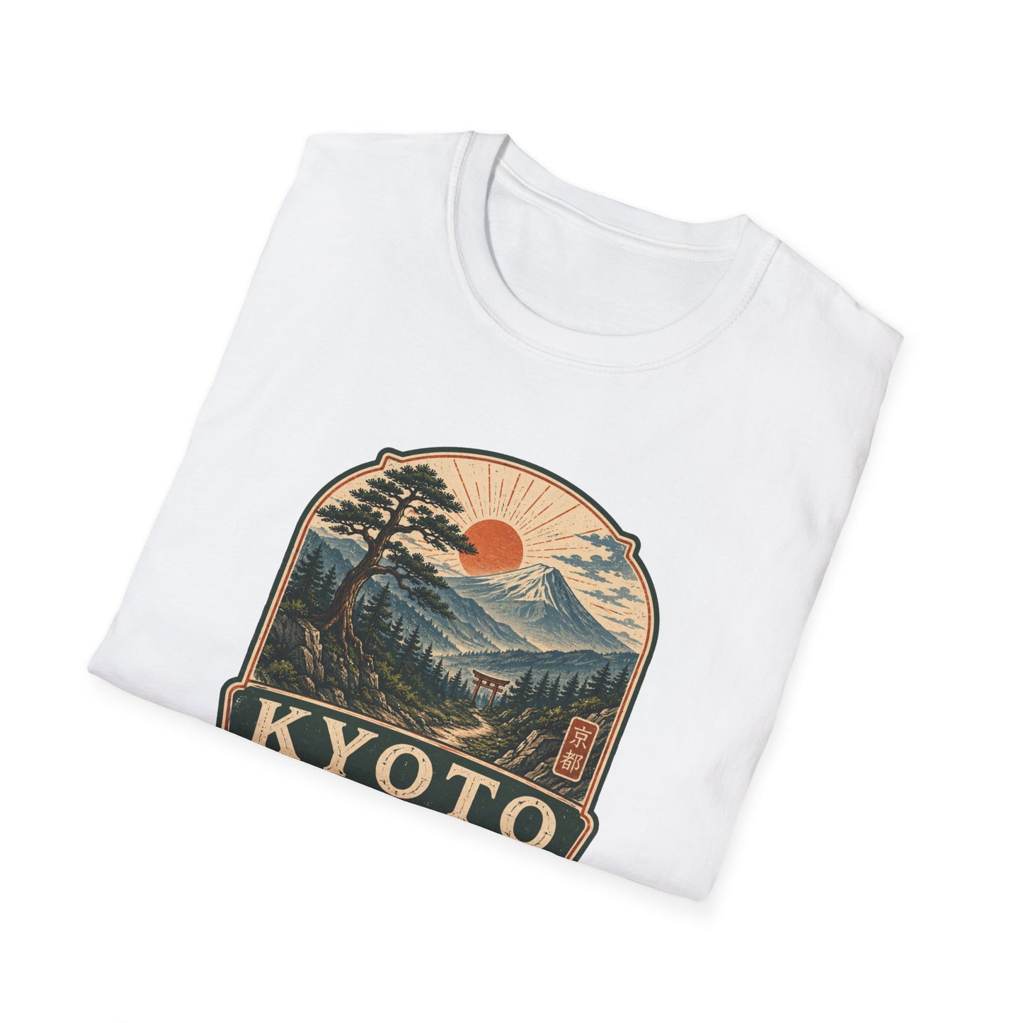 Kyoto Trail Supply Co. Designdetail Mount Fuji Torii Artwork Nahaufnahme