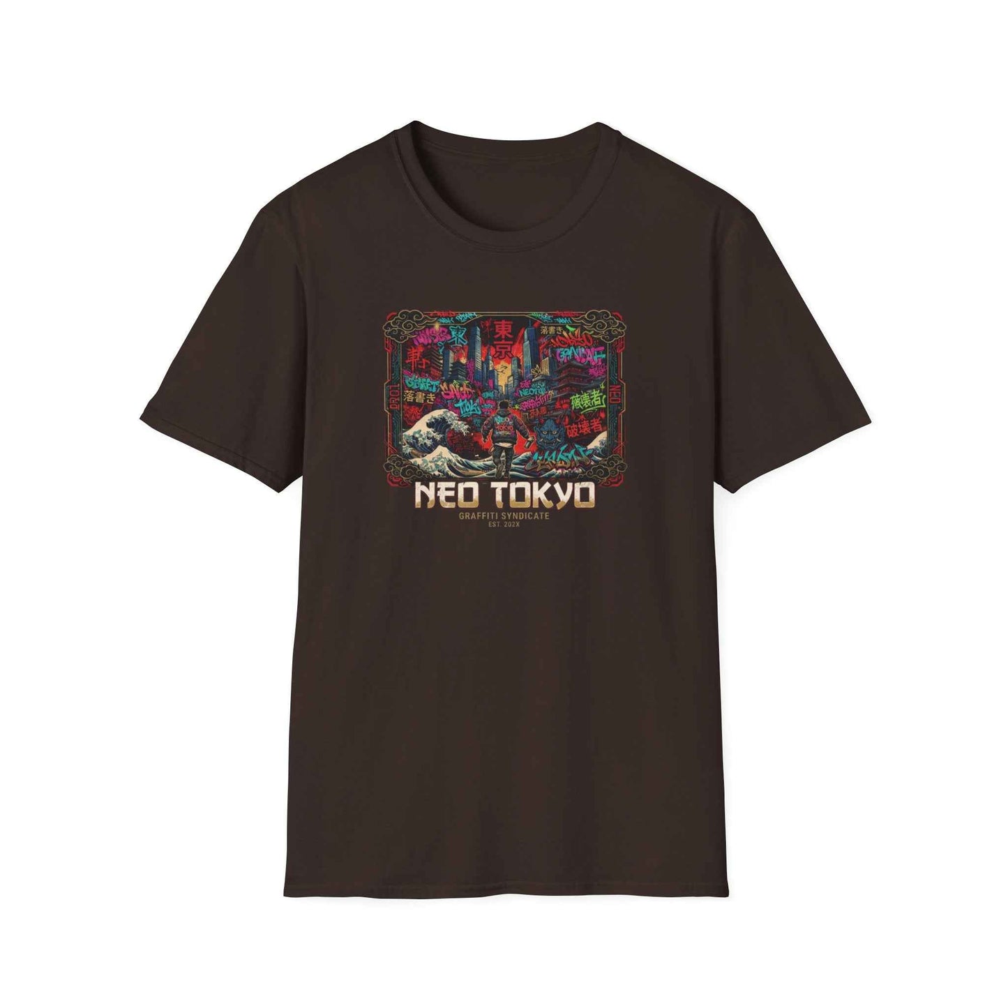 Tokyo Graffiti T-Shirt Dark Chocolate — Japanese Streetwear Vorderansicht