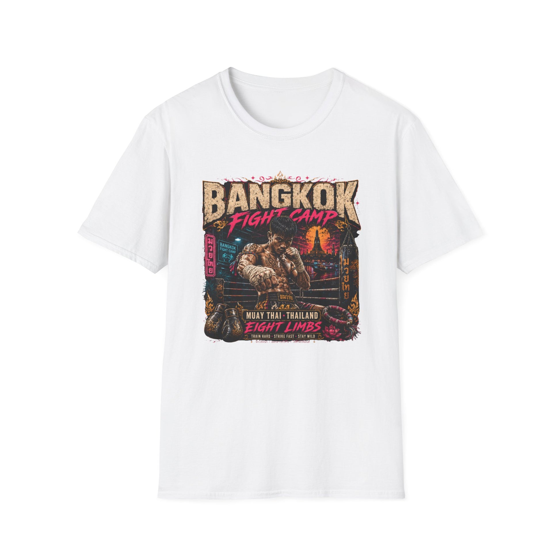 Bangkok Fight Camp T-Shirt weiß Muay Thai Thailand Streetwear Graphic Tee