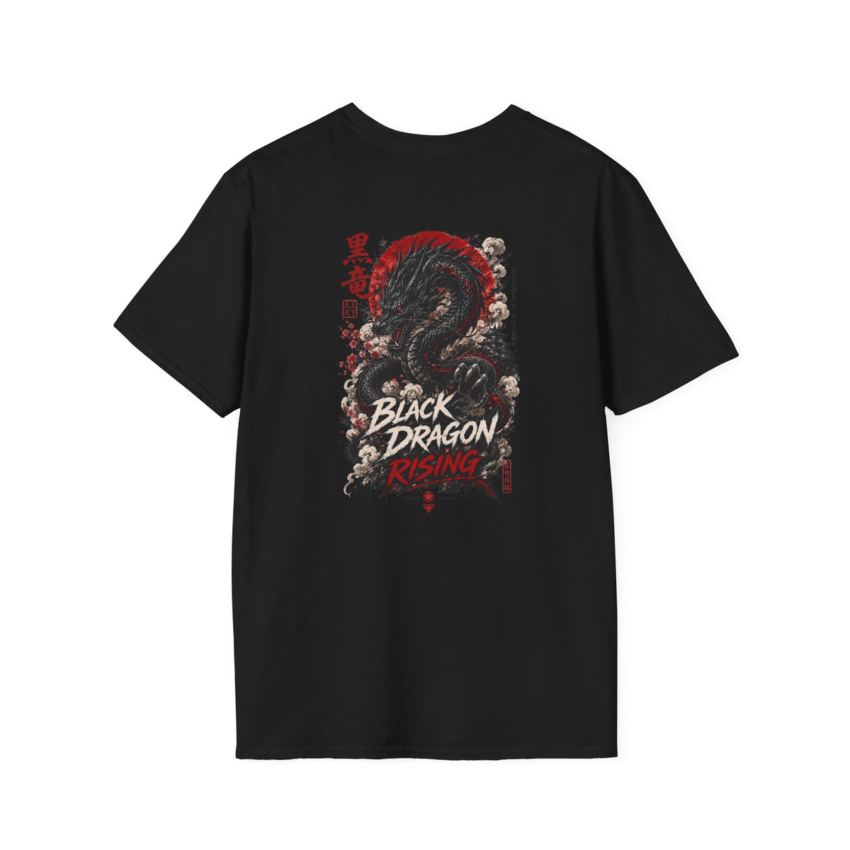 Black Dragon Rising T-Shirt Weiss — Drachen Streetwear Vorderansicht