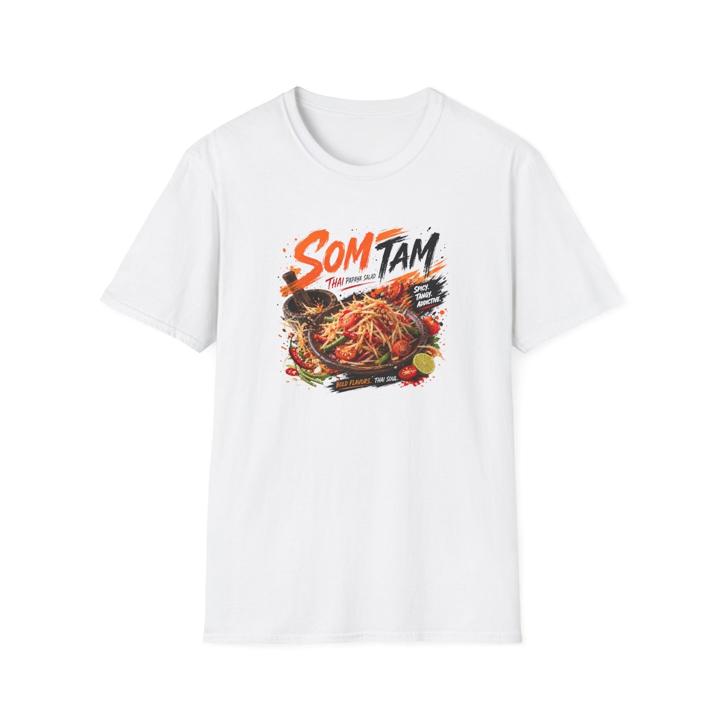 Som Tam T-Shirt weiß — Thai Street Food Papaya Salad Graphic Tee Geschenk