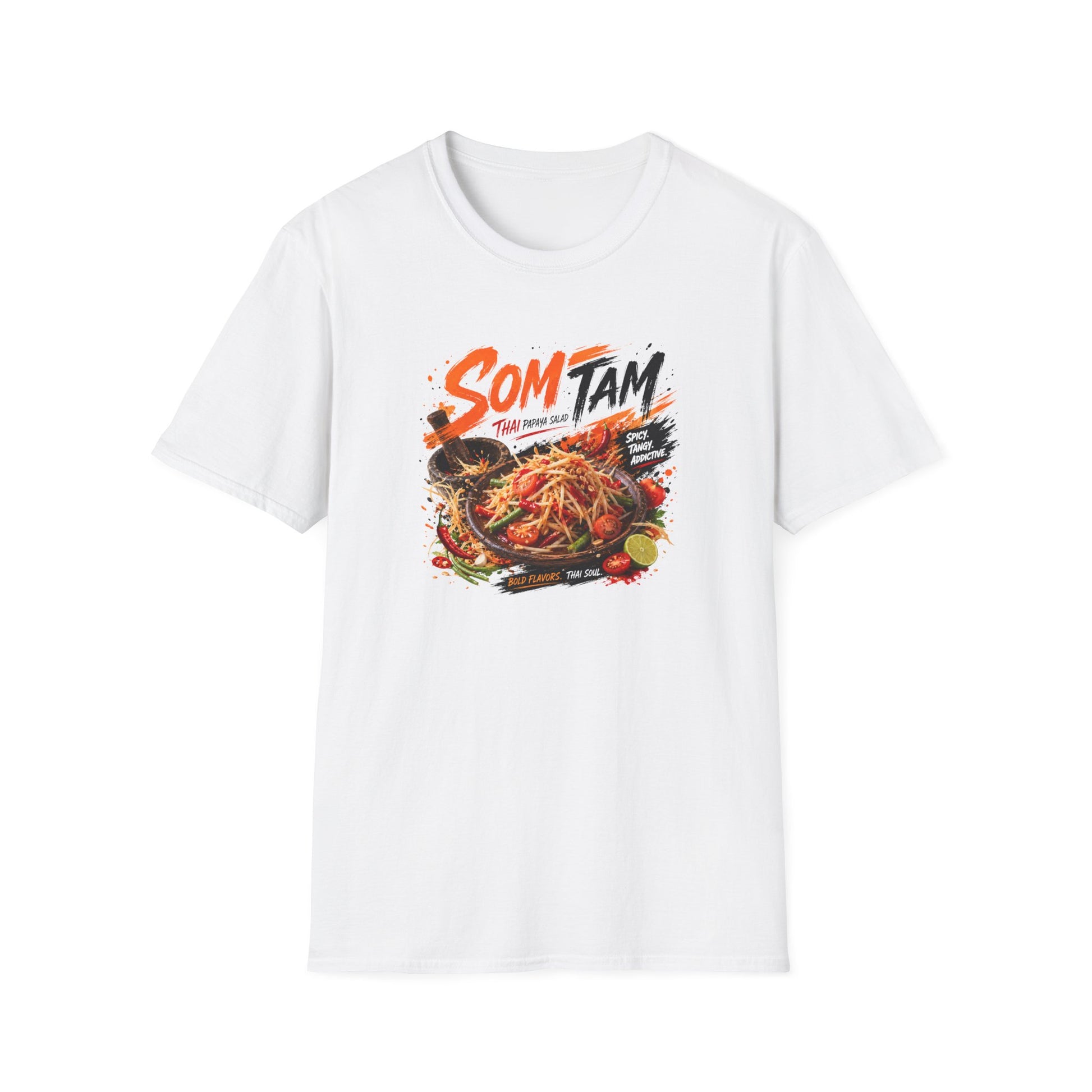 Som Tam T-Shirt weiß — Thai Street Food Papaya Salad Graphic Tee Geschenk
