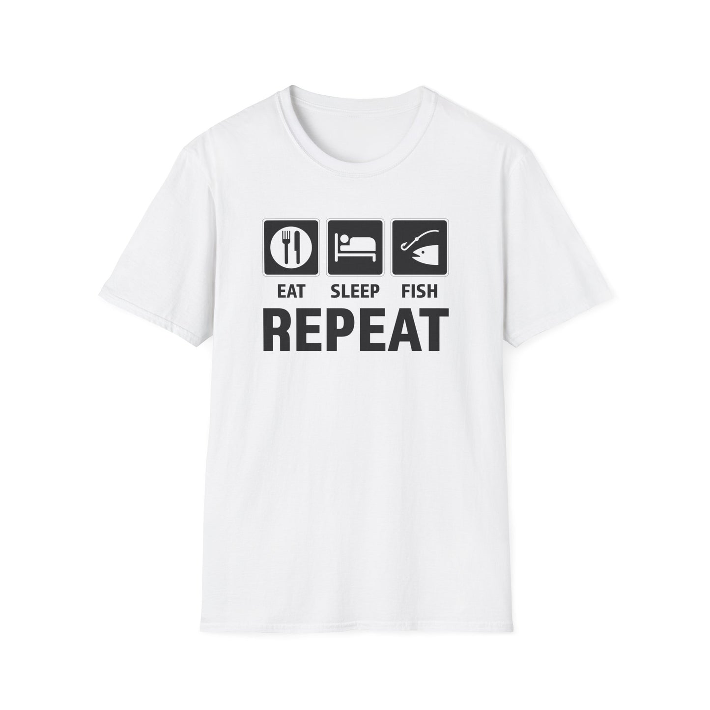 Eat Sleep Fish - Repeat – T-Shirt Frontansicht