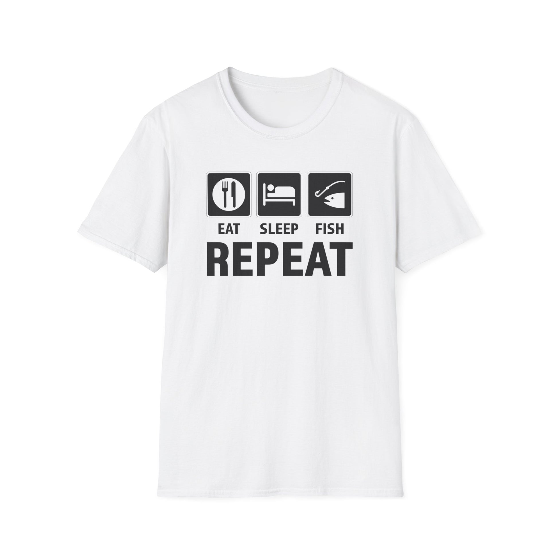 Eat Sleep Fish - Repeat – T-Shirt Frontansicht