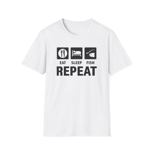 Eat Sleep Fish - Repeat – T-Shirt Frontansicht