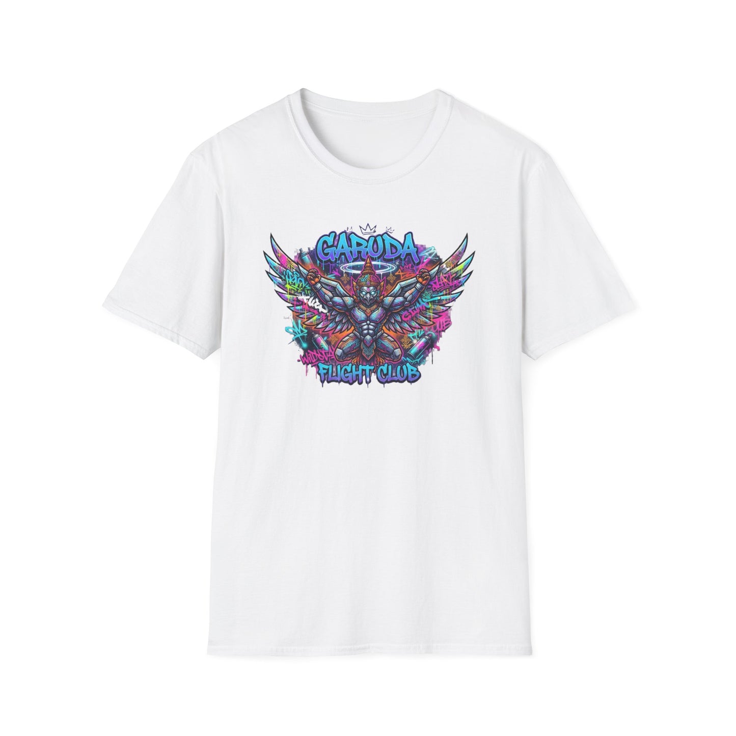 Garuda T-Shirt weiss - Thai Streetwear Graphic Tee Neon Design