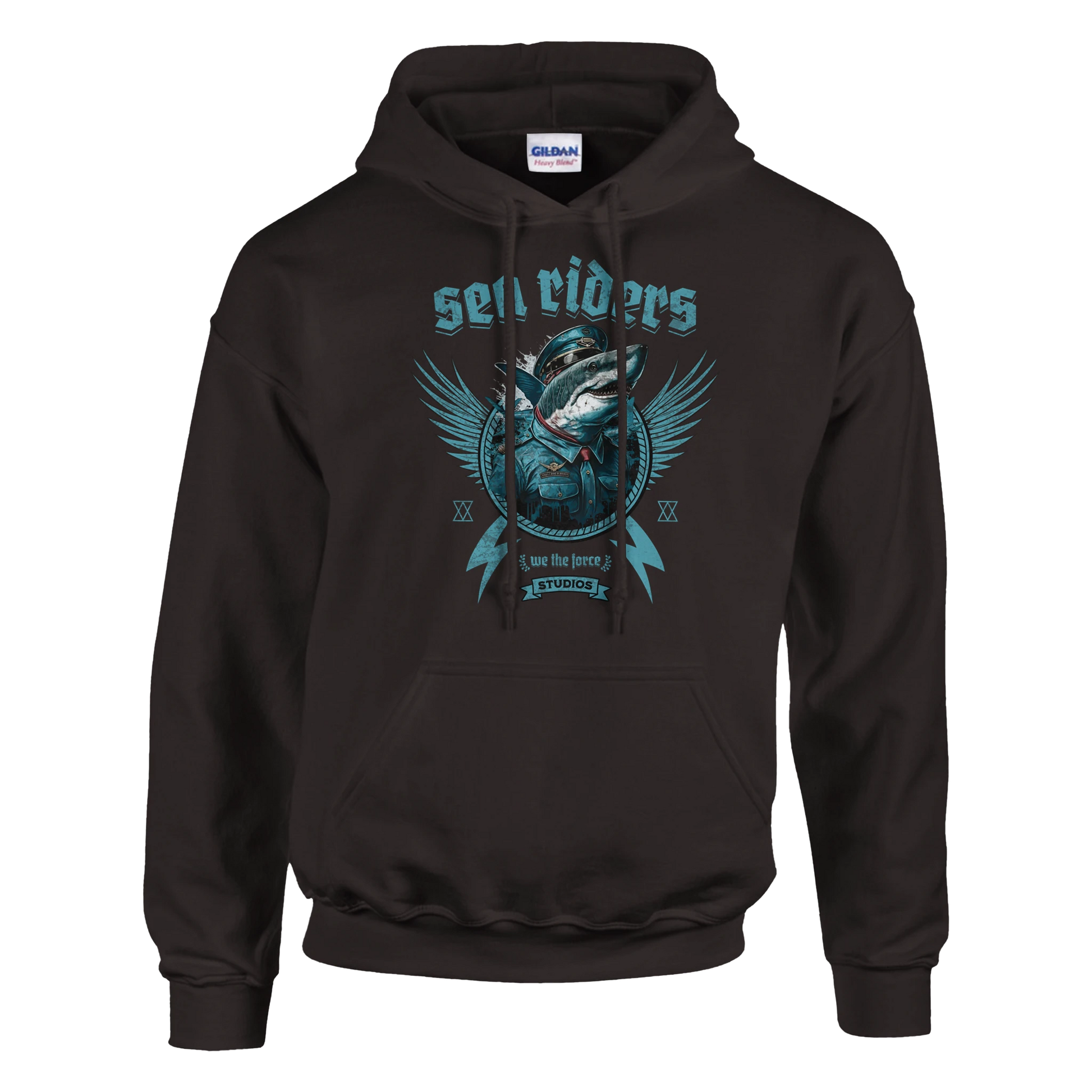 Sea Riders Hoodie – Wikinger Angler Hoodie, klassischer Unisex Hoodie Gildan 18500 mit nordischem Fischdesign von Wild Boys Shop