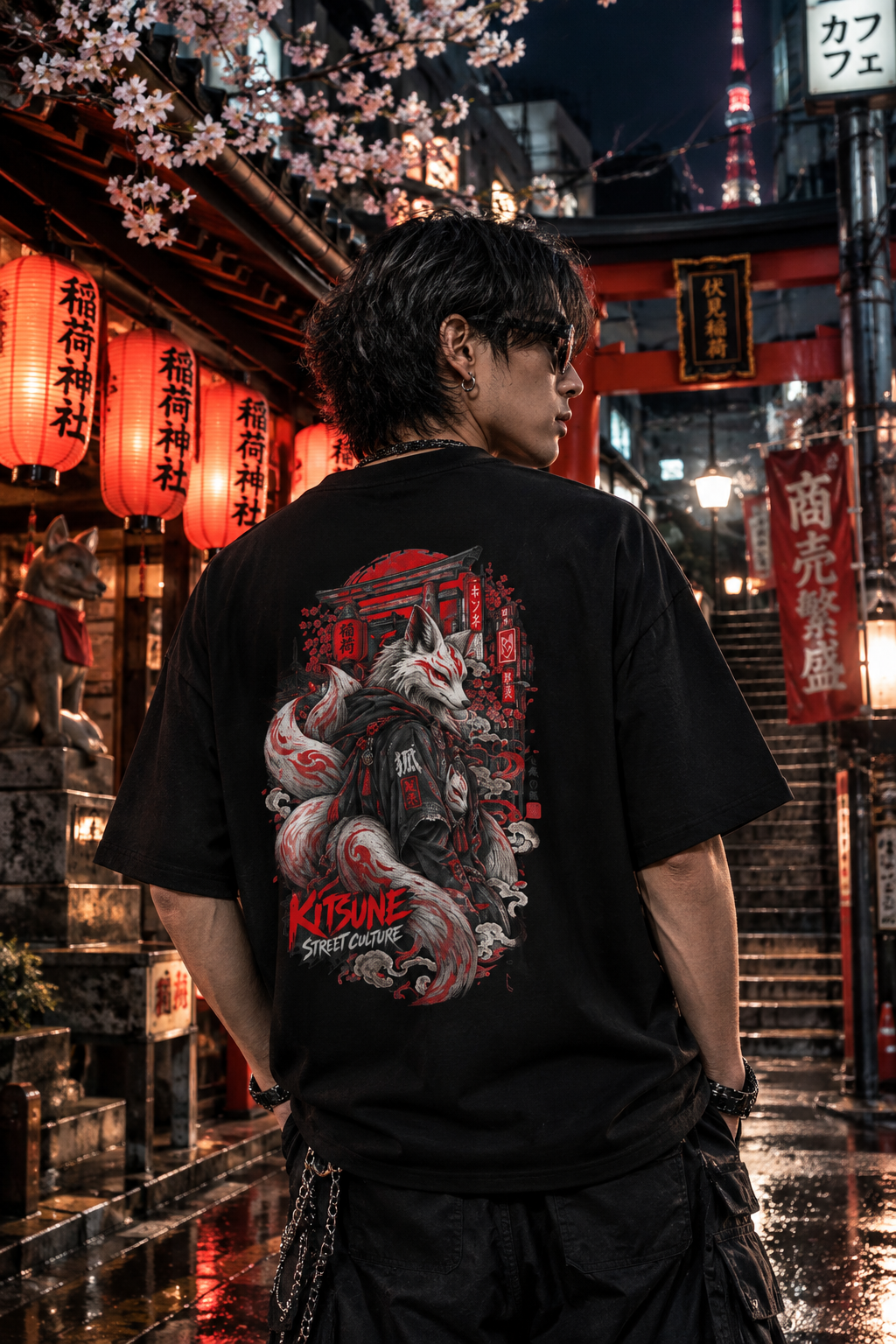 Kitsune Street Culture T-Shirt — Japanese Streetwear Fuchsgeist Herren Damen