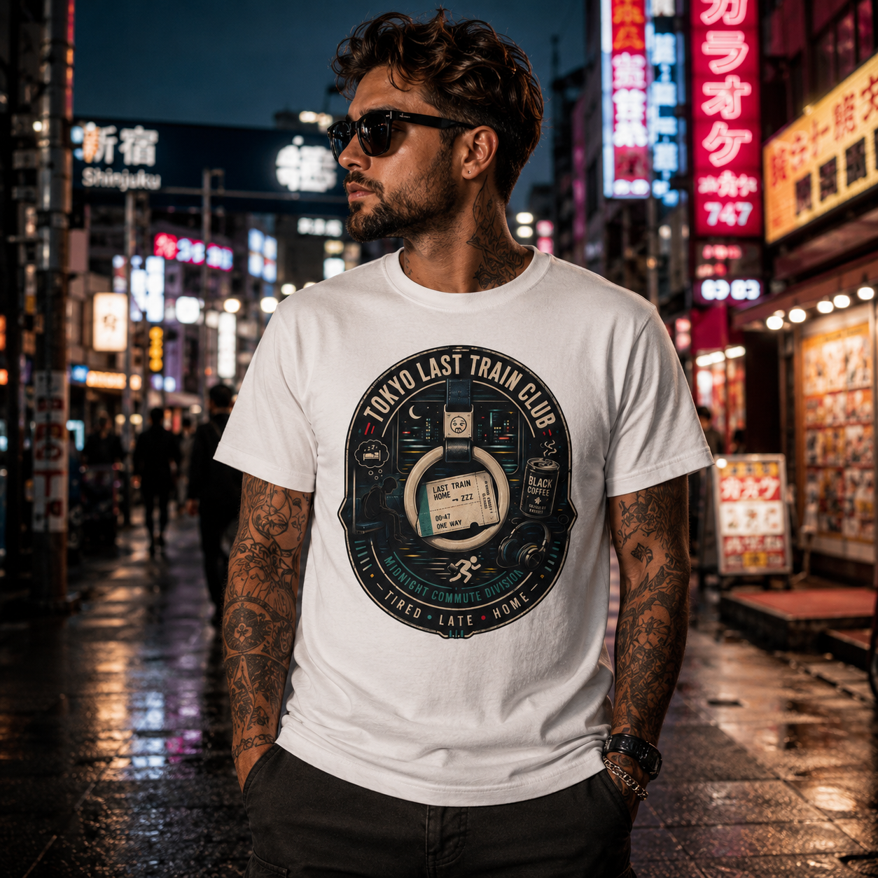 Tokyo Last Train Club T-Shirt – Japanese Salaryman Streetwear