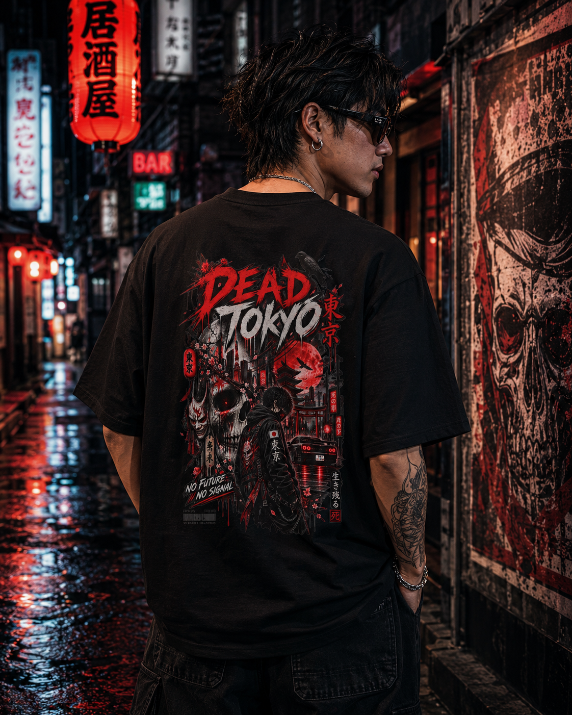 Dead Tokyo T-Shirt schwarz — Japanese Streetwear Lifestyle Tokio bei Nacht