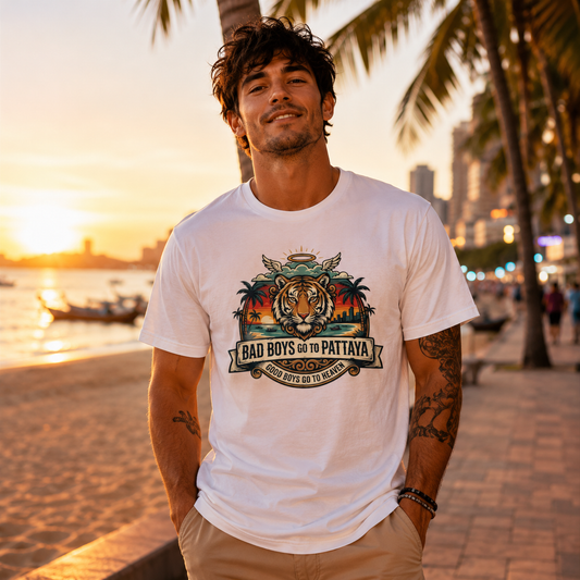 Thailand Tiger T-Shirt — Bad Boys Pattaya Reise Souvenir Streetwear Graphic Tee | Geschenk