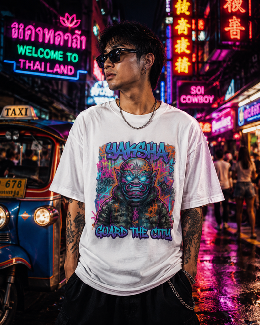 Yaksha T-Shirt — Neon Thai Dämon Streetwear Herren Damen