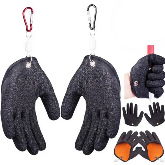 Waller Landehandschuh 1 Paar rutschfest Karabiner Magnet Wels schwarz