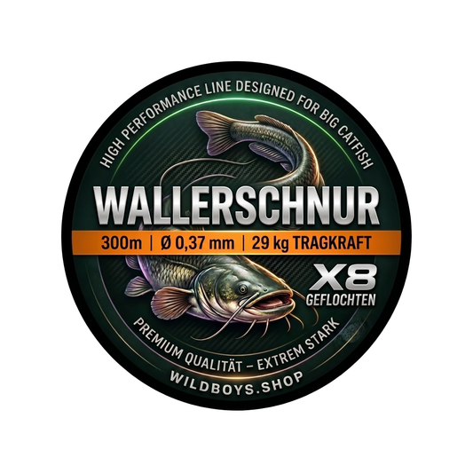 Wallerschnur 0,37 mm - 29 kg Tragkraft - 300 m X8 geflochten Hi-Vis Orange – Angelschnur Detailansicht