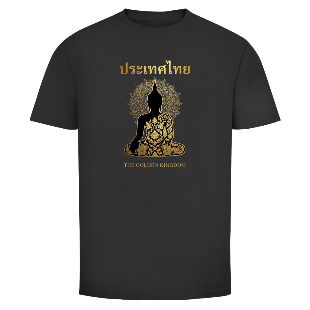 Buddha T-Shirt — Golden Kingdom Thailand Spiritual Graphic Tee | Buddhistisches Geschenk – T-Shirt Frontansicht