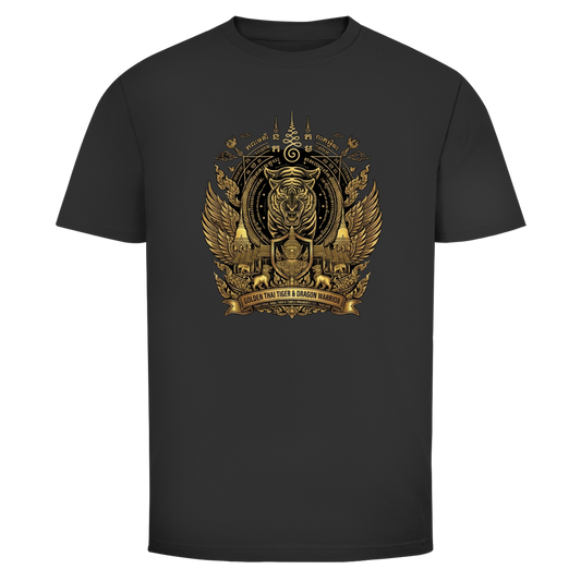 Tiger Dragon T-Shirt — Golden Warrior Thailand Streetwear Graphic Tee | Geschenk fuer Ihn – T-Shirt Frontansicht