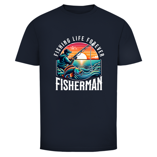 Fishing Life Forever – T-Shirt Designdetail Nahaufnahme