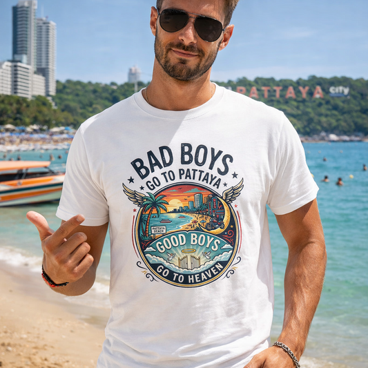 Bad Boys Pattaya T-Shirt – Thailand – T-Shirt Designdetail Nahaufnahme