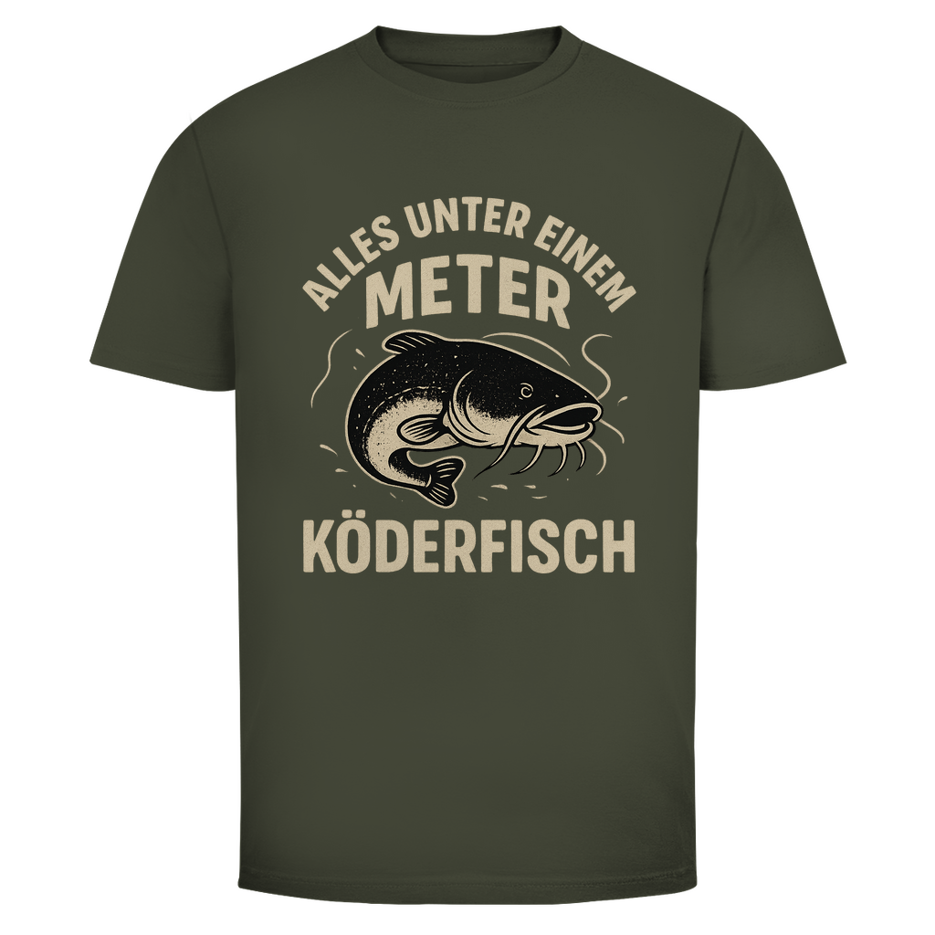 Angler T-Shirt – „Alles unter einem Meter ist Köderfisch“ – Waller Fishing Fun Shirt - Wild Boys Shop