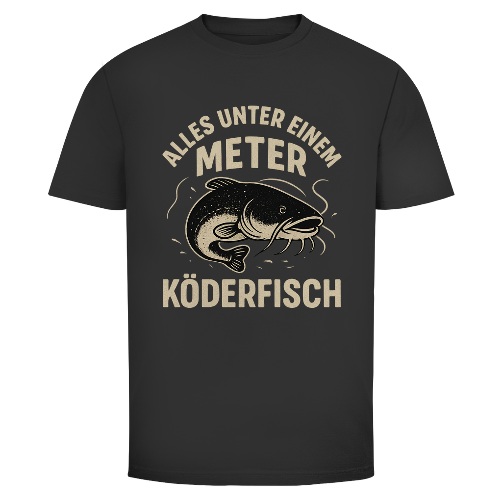 Angler T-Shirt – „Alles unter einem Meter ist Köderfisch“ – Waller Fishing Fun Shirt - Wild Boys Shop