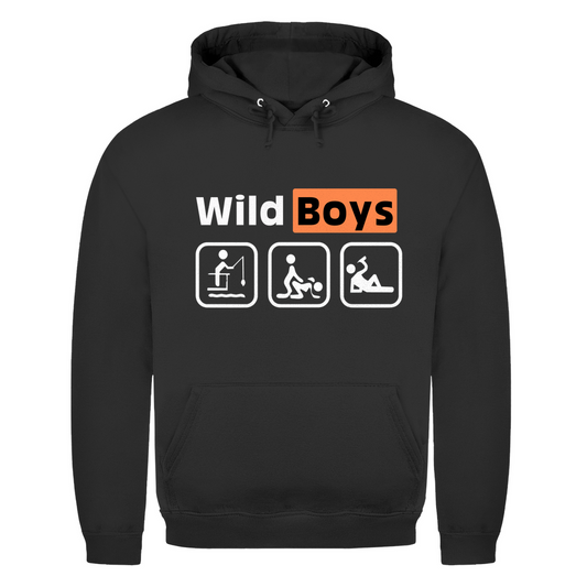 Wild Boys Hoodie – Die 3 Gebote Angler – Hoodie Designdetail Nahaufnahme