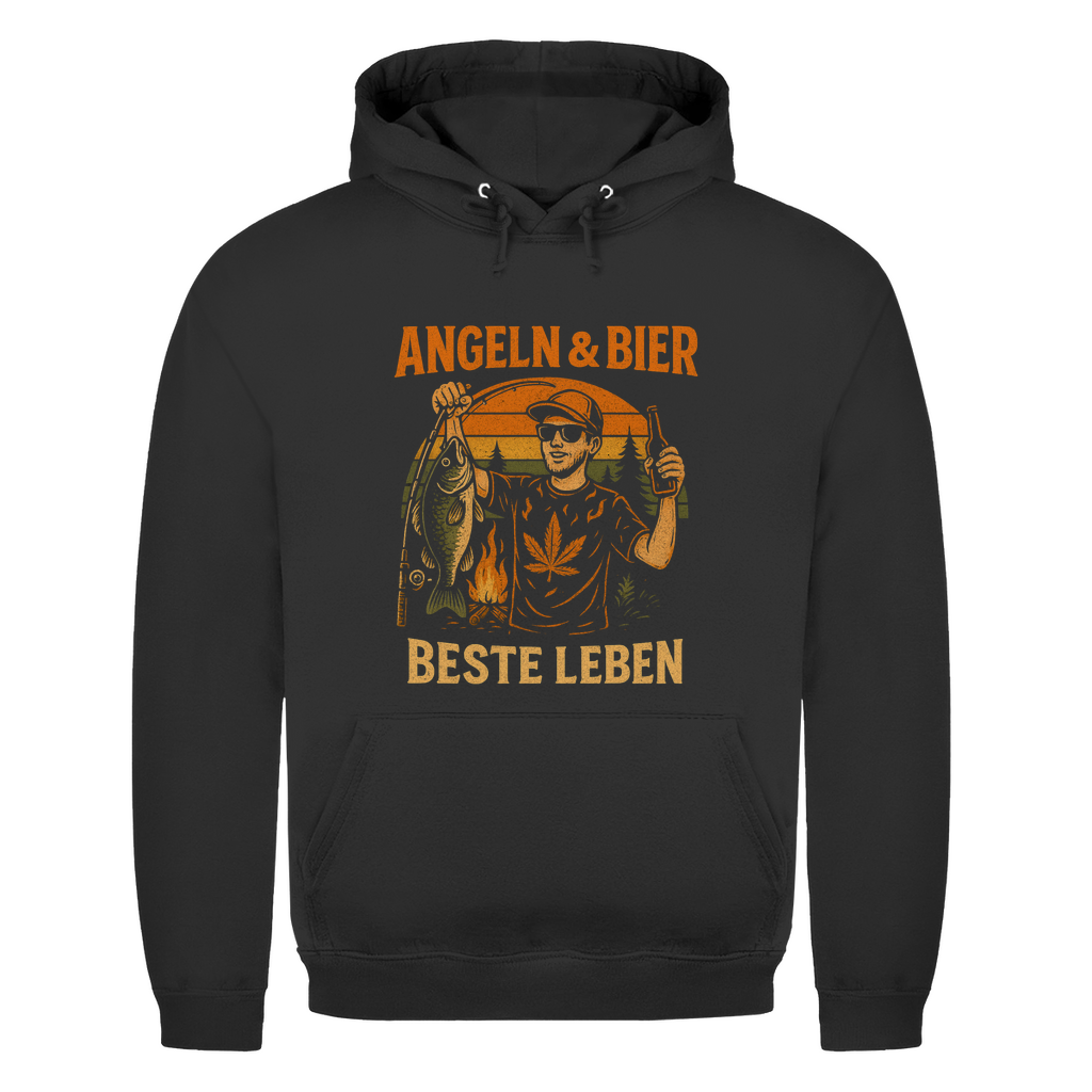 Herren Hoodie Angeln u bier – Hoodie Frontansicht
