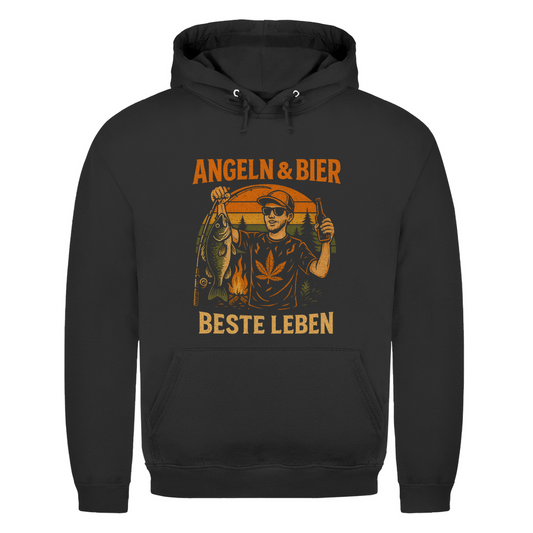 Herren Hoodie Angeln u bier – Hoodie Frontansicht